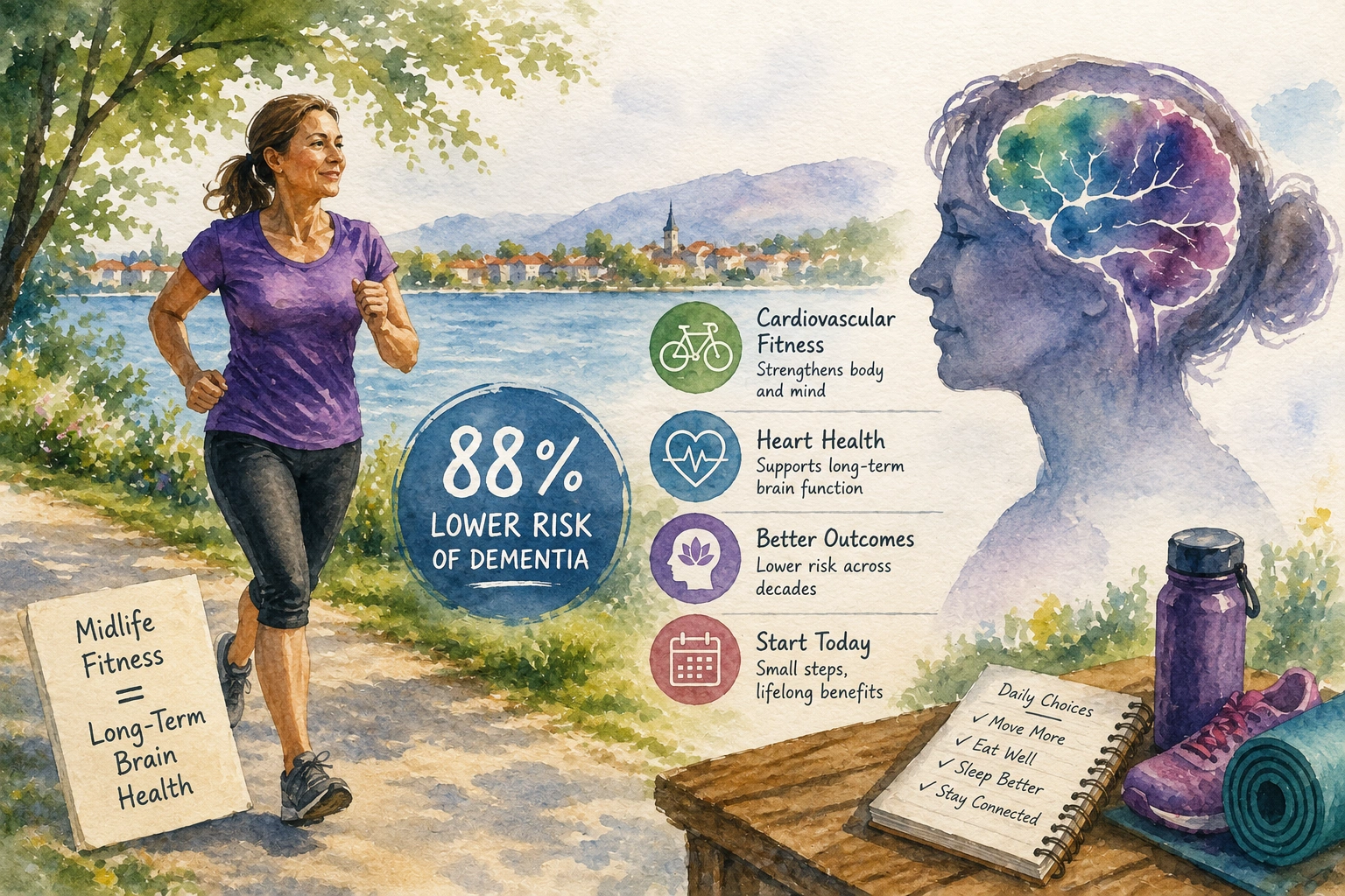 High Fitness in Midlife Cut Womens Dementia Risk
