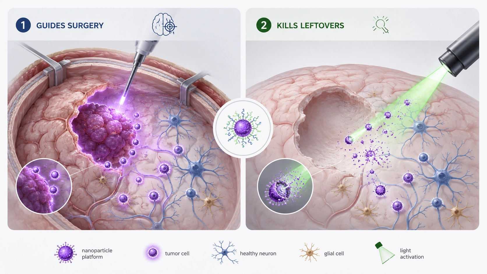 Nanoparticle Could Guide Surgery and Kill Leftover Brain Cancer Cells